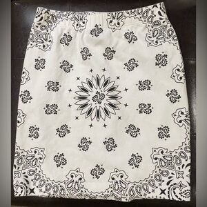 Forever 21 White Paisley High Waisted Skirt/paisley tube top set Small